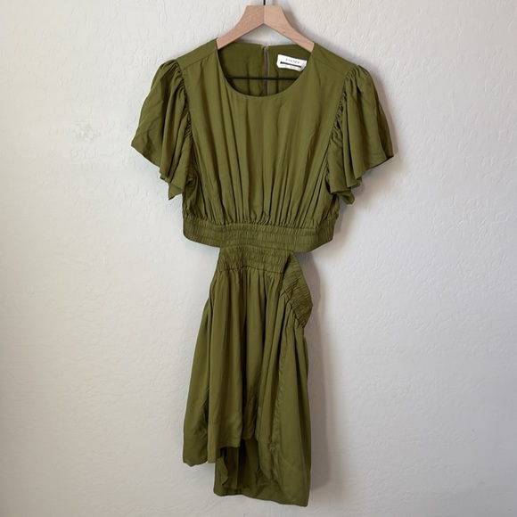 Anna Nata x REVOLVE Spencer Open Back Mini Dress Olive Green Size M - Picture 4 of 8